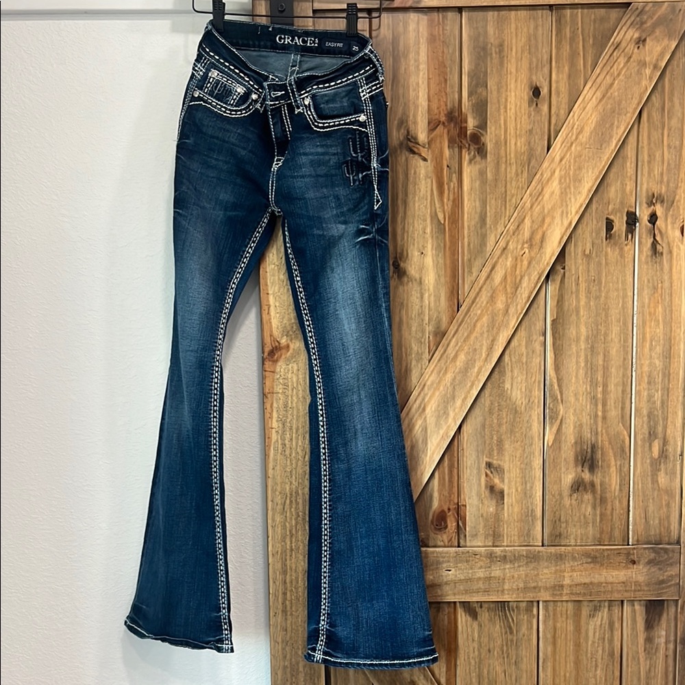 Grace Blue Flare Wide Leg Jeans